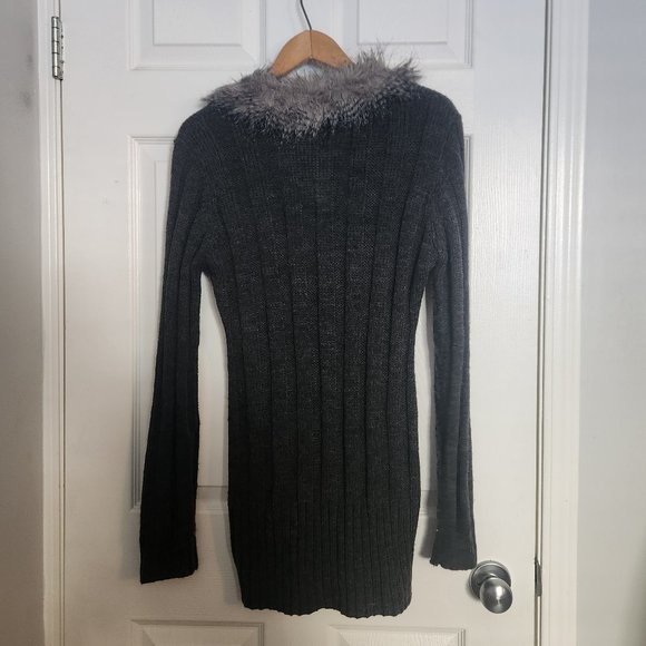 Faux fur trim zip cardi - Picture 2 of 2